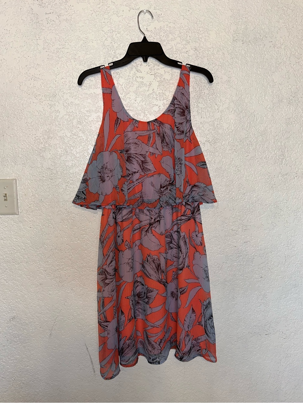 Belle & Sky Women Floral Print Dress Sleeveless Mini flowy Dress Size Large